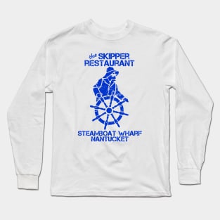 Skipper Restaurant. Nantucket. Distressed Long Sleeve T-Shirt